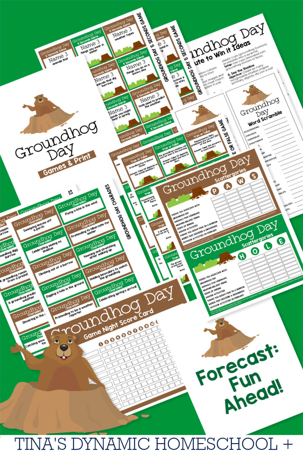 fun groundhog facts for kids and free printable games
